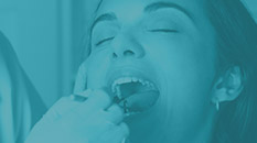 Blue green square with sedation dentistry services
